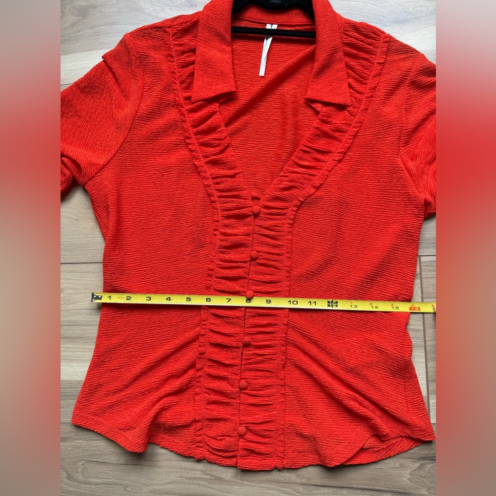 Anthropology orange red Women's Top - Picture 6 of 8